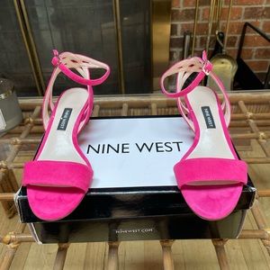 Nine West pink suede ankle strap sandals